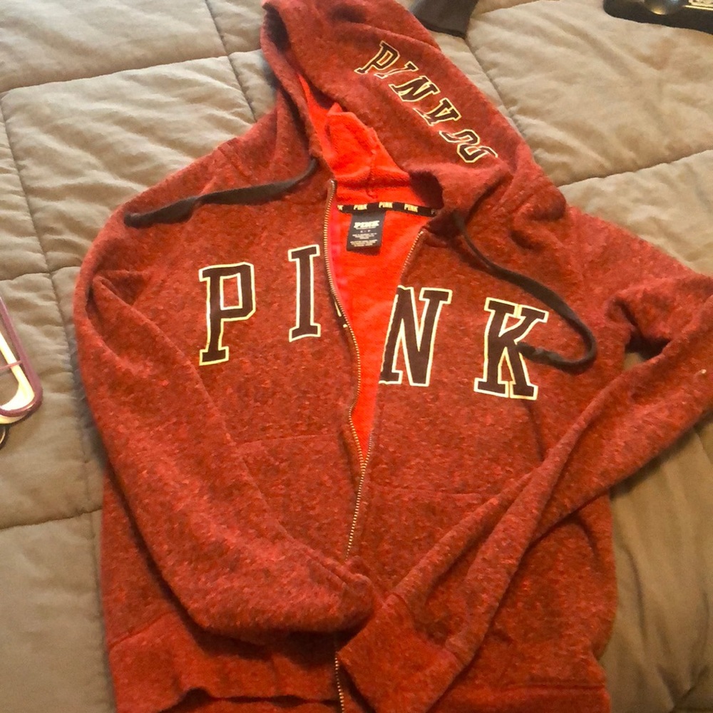 Vs pink zipper hoodie